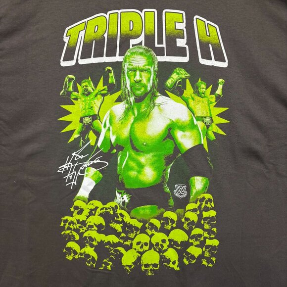 Triple H The Game Neon Skull Graveyard WWE Promo T-Shirt 3X - Picture 2 of 4